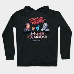 Philoso Fighters Funny Retro Arcade Game Characters Hoodie